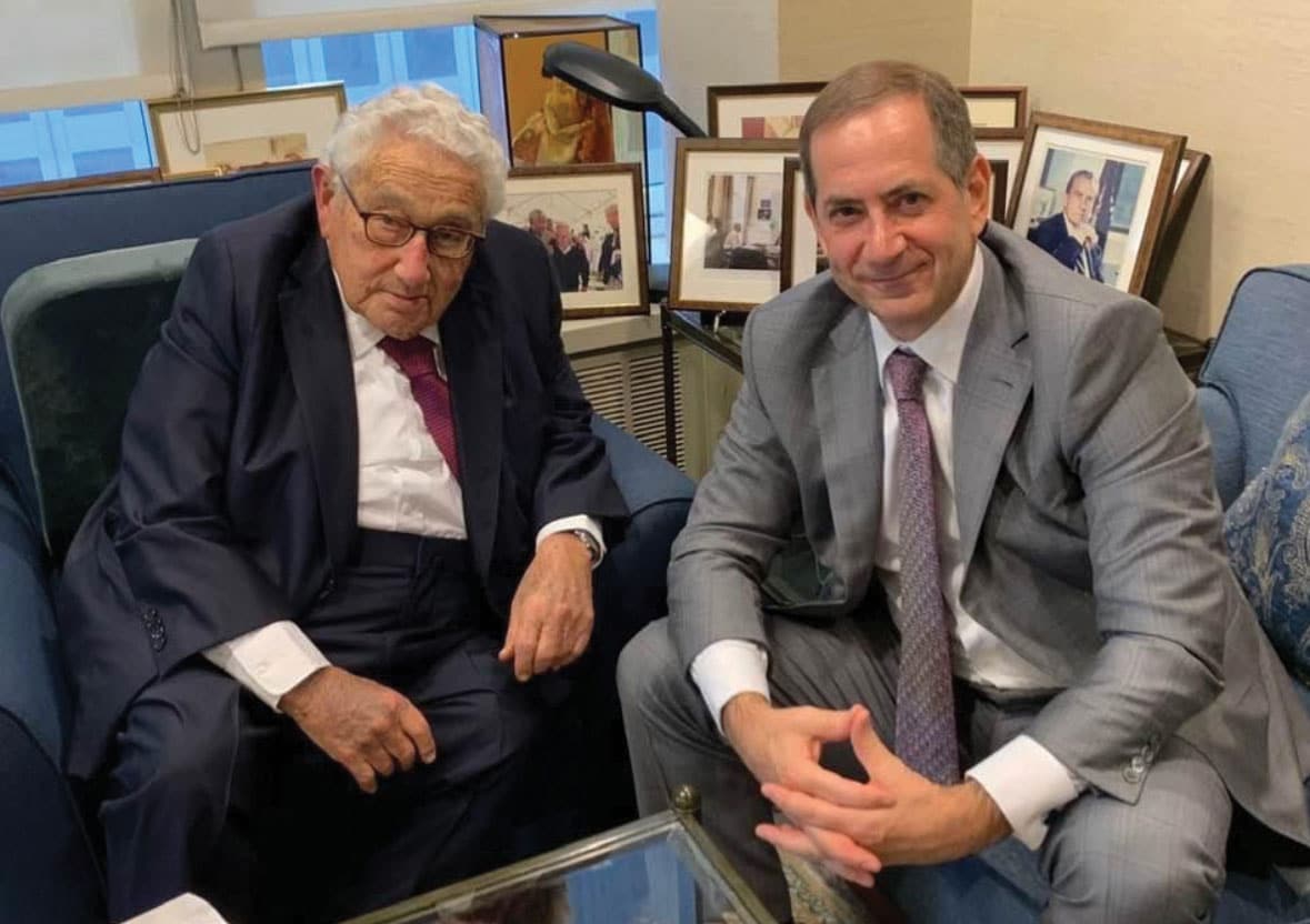 Genesis Prize Co-Founder Stan Polovets meets with Dr. Kissinger in August 2019